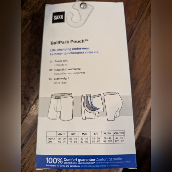 SAXX Vibe Super Soft Boxer Brief - Black and Red Maple Leaf Size S NIB - Picture 4 of 9